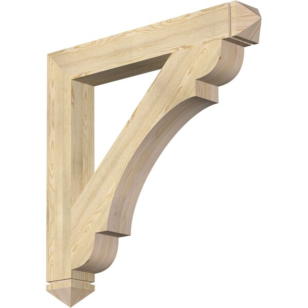 Ekena Millwork Olympic Arts & Crafts Rough Sawn Bracket, Douglas Fir, 6"W x 46"D x 46"H BKT06X46X46OLY03RDF - main